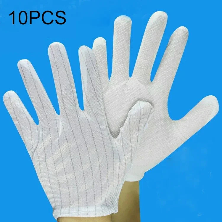 10 đôi găng tay phân phối chống tĩnh điện sọc, kích thước: kích thước tự do, găng tay phân phối