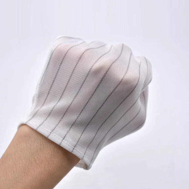 10 đôi găng tay phân phối chống tĩnh điện sọc, kích thước: kích thước tự do, găng tay phân phối