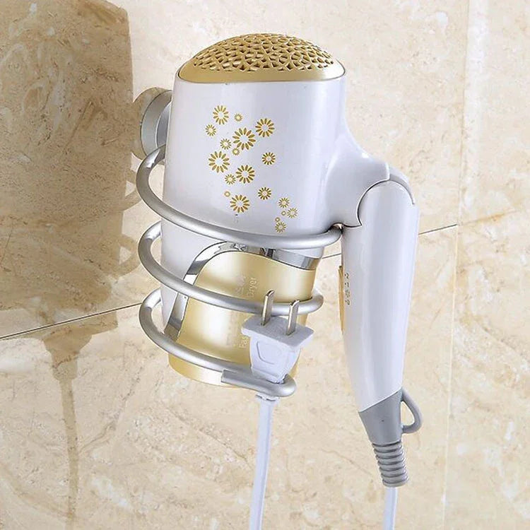 Giá đỡ máy sấy tóc treo tường, móc tổ chức, giá đỡ phòng tắm xoắn ốc, kiểu dáng đơn giản