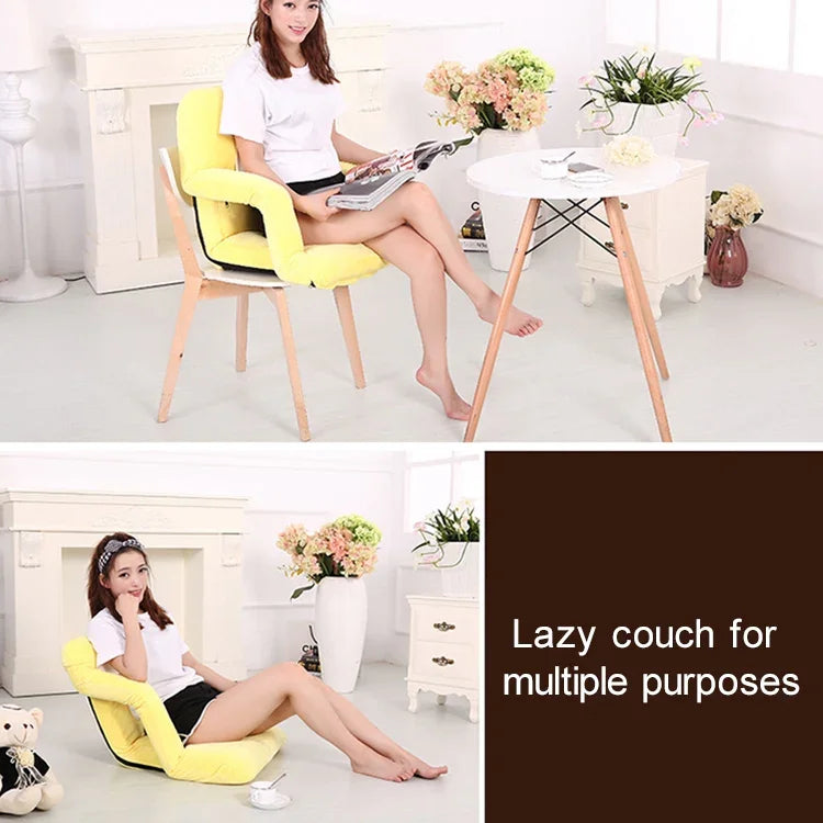 Sofa lười sáng tạo A3 có tay vịn, ghế tựa đơn gập được, 92x58x12cm (vàng), 92x58x12cm (đỏ hồng), 92x58x12cm (đỏ), 92x58x12cm (xanh dương), 92x58x12cm (khaki), 92x58x12cm (cà phê), 92x58x12cm (đen)