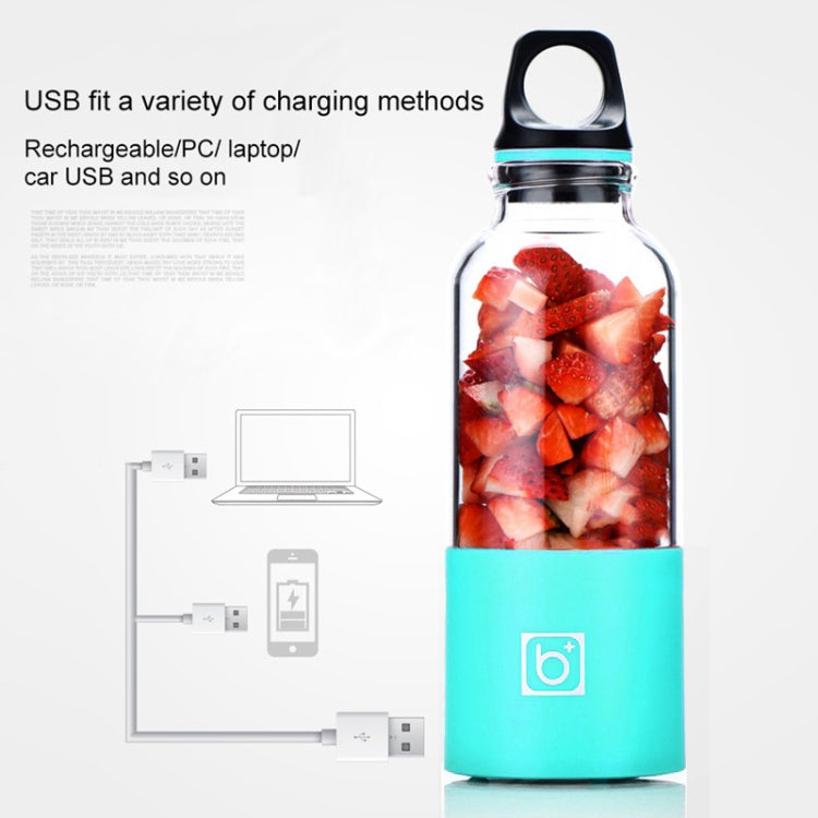 Máy ép trái cây mini cầm tay Bingo 500ml sạc USB, máy xay ép trái cây điện, 22000 vòng/phút, đầu lưỡi dao 2 cánh màu hồng, xanh lá, xanh dương, tím, đỏ