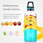 Máy ép trái cây mini cầm tay Bingo 500ml sạc USB, máy xay ép trái cây điện, 22000 vòng/phút, đầu lưỡi dao 2 cánh màu hồng, xanh lá, xanh dương, tím, đỏ