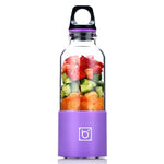 Máy ép trái cây mini cầm tay Bingo 500ml sạc USB, máy xay ép trái cây điện, 22000 vòng/phút, đầu lưỡi dao 2 cánh màu hồng, xanh lá, xanh dương, tím, đỏ