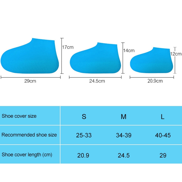 Bao giày đi mưa ngoài trời bằng silicone chống trượt, chống thấm nước, Size: S (25-33), Size: S