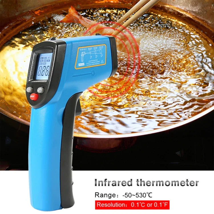 Nhiệt kế hồng ngoại kỹ thuật số cầm tay BENETECH GM531 dùng trong nấu ăn, Phạm vi đo: -50~530 C, GM531