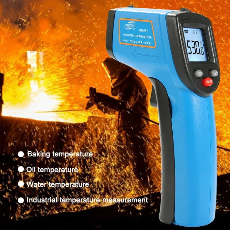 Nhiệt kế hồng ngoại kỹ thuật số cầm tay BENETECH GM531 dùng trong nấu ăn, Phạm vi đo: -50~530 C, GM531