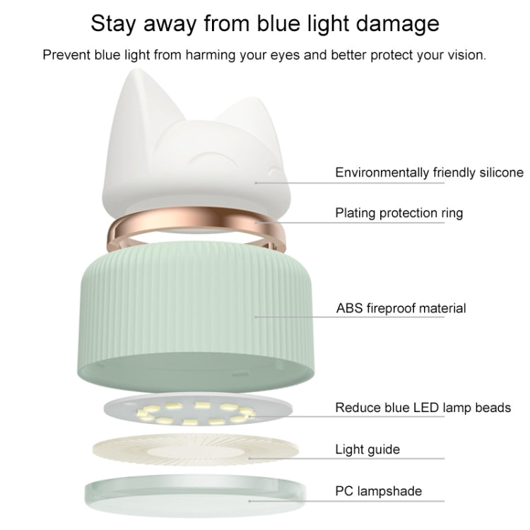 Đèn bàn LED hình mèo thiết kế nguồn sáng đôi, hỗ trợ điều chỉnh 3 mức độ sáng