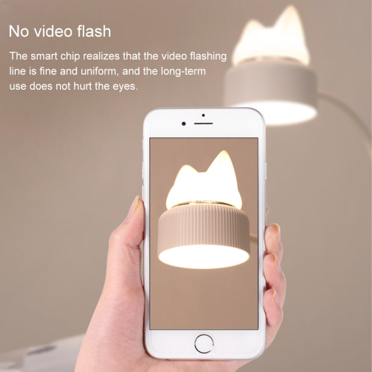 Đèn bàn LED hình mèo thiết kế nguồn sáng đôi, hỗ trợ điều chỉnh 3 mức độ sáng