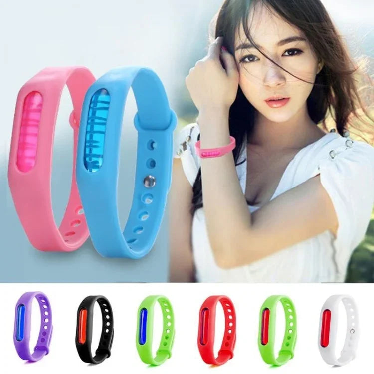 10 chiếc vòng tay đuổi muỗi silicon chống côn trùng, phù hợp cho trẻ em và người lớn, chiều dài: 23cm, giao màu ngẫu nhiên