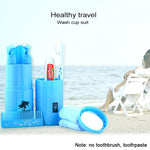Bộ dụng cụ du lịch 5 trong 1 sáng tạo gồm cốc súc miệng, chai dầu gội, lược, gương trang điểm, bộ rửa tiêu chuẩn, 5 trong 1