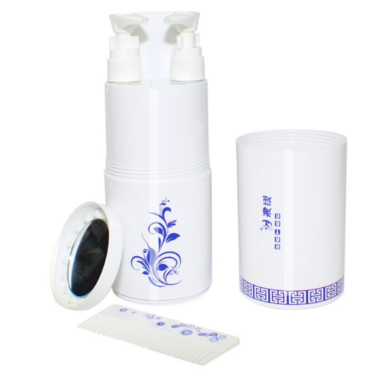Bộ dụng cụ du lịch 5 trong 1 sáng tạo gồm cốc súc miệng, chai dầu gội, lược, gương trang điểm, bộ rửa tiêu chuẩn, 5 trong 1
