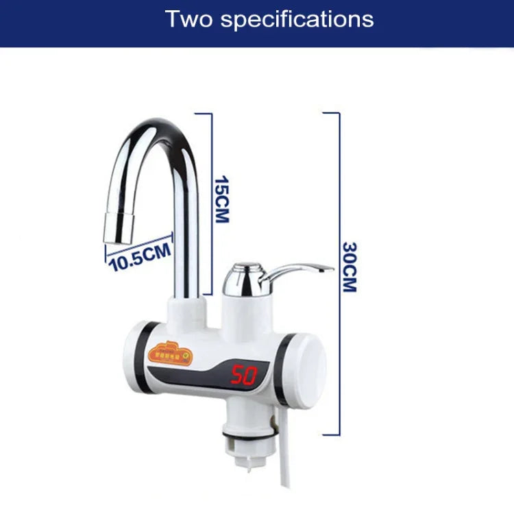 Vòi nước điện nhiệt xoay nhanh 3 giây có đèn báo, 220V, Size: S, đèn báo / Size: S