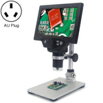 G1200 Kính hiển vi kỹ thuật số để bàn di động màn hình LCD 7 inch 1200X, phích cắm AU, pin lithium phích cắm AU, pin lithium phích cắm EU, pin lithium phích cắm UK, pin lithium phích cắm US