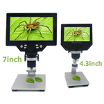 G1200 Kính hiển vi kỹ thuật số để bàn di động màn hình LCD 7 inch 1200X, phích cắm AU, pin lithium phích cắm AU, pin lithium phích cắm EU, pin lithium phích cắm UK, pin lithium phích cắm US