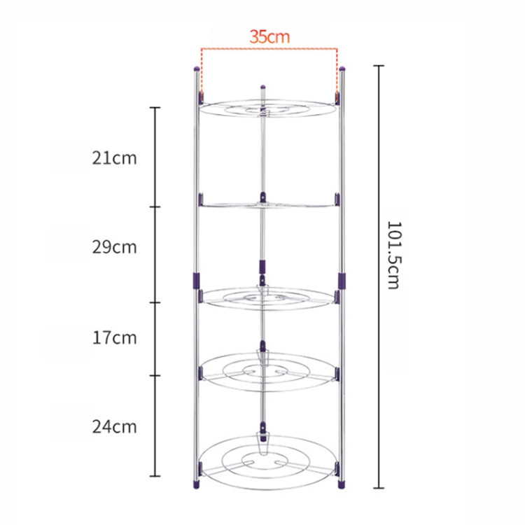 Giá để nồi nhà bếp đa năng năm tầng đựng chảo, nồi canh bằng thép không gỉ, năm tầng