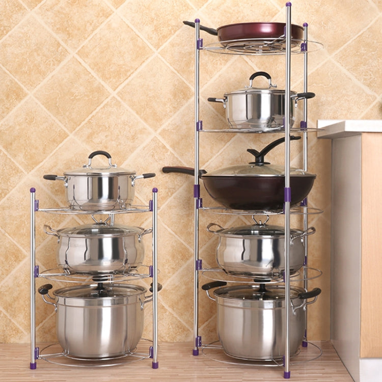 Giá để nồi nhà bếp đa năng năm tầng đựng chảo, nồi canh bằng thép không gỉ, năm tầng