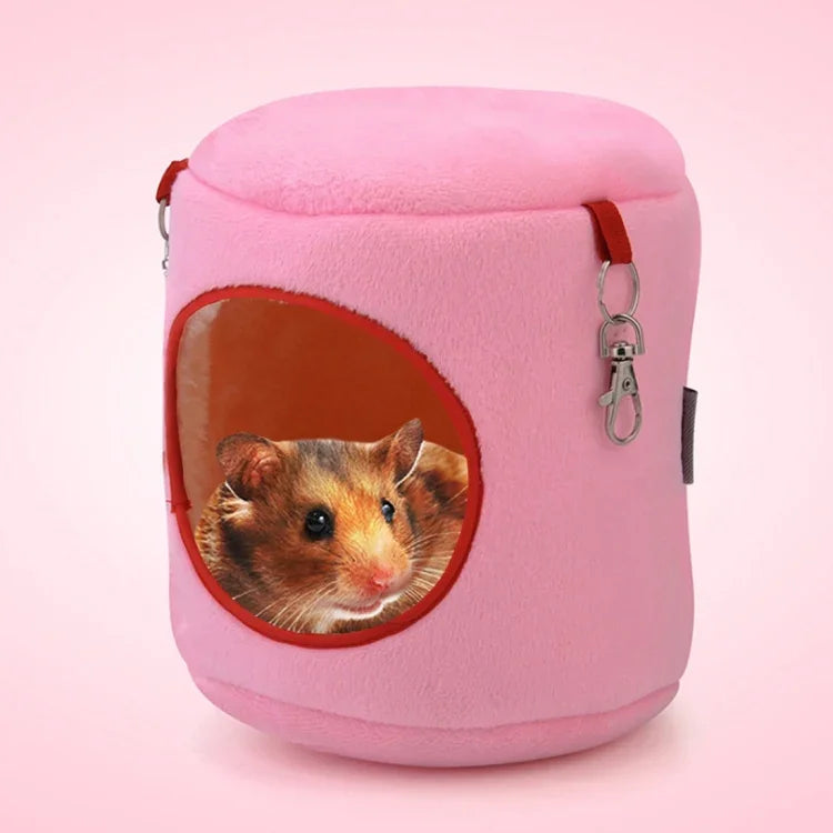 Nhà Thú Cưng Hình Trụ Vải Flannel Ấm Áp Võng Treo Chuột Hamster Tổ Thú Nhỏ, M, Kích Thước:10*12*12cm, Kích Thước:10*12*12cm