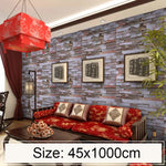 Giấy dán tường trang trí gạch đá 3D sáng tạo Mica cho phòng ngủ phòng khách, Cuộn giấy dán tường chống thấm nước, Kích thước: 45 x 1000cm, Gạch mica