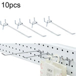 10 cái móc tường bảng lỗ cửa hàng quần áo siêu thị, khoảng cách lỗ: 2.5cm, chiều dài: 15cm, đường kính dây: 3.3mm, chiều dài: 15cm