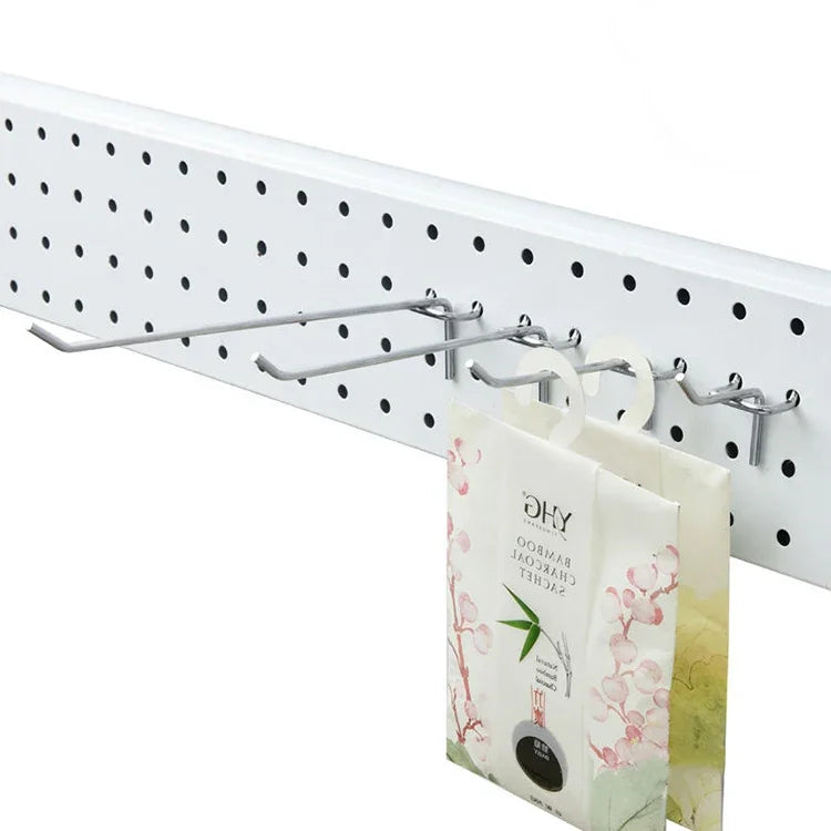 10 cái móc tường bảng lỗ cửa hàng quần áo siêu thị, khoảng cách lỗ: 2.5cm, chiều dài: 15cm, đường kính dây: 3.3mm, chiều dài: 15cm