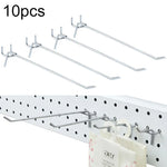 10 cái móc kệ tường lỗ bảng gỗ cửa hàng quần áo siêu thị, khoảng cách lỗ: 2.5cm, chiều dài: 20cm, đường kính dây: 3.3mm, chiều dài: 20cm