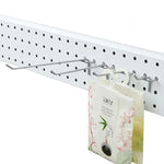 10 cái móc kệ tường lỗ bảng gỗ cửa hàng quần áo siêu thị, khoảng cách lỗ: 2.5cm, chiều dài: 20cm, đường kính dây: 3.3mm, chiều dài: 20cm