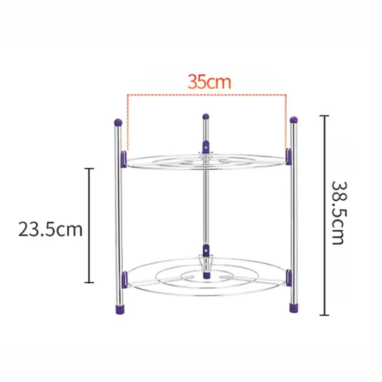 Giá để nồi nhà bếp đa chức năng, 2 tầng, để chảo, nồi súp, bằng thép không gỉ, 2 tầng