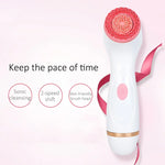 CNaier AE-868 Battery-powered Silicone Ultrasonic Vibration Face Skin Care Electric Facial Cleanser, AE-868(Pink), AE-868(Blue)