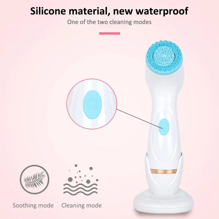 CNaier AE-868 Battery-powered Silicone Ultrasonic Vibration Face Skin Care Electric Facial Cleanser, AE-868(Pink), AE-868(Blue)