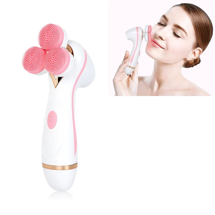 Máy rửa mặt chăm sóc da silicone sạc USB CNaier AE-878, AE-878 (hồng), AE-878 (xanh dương)