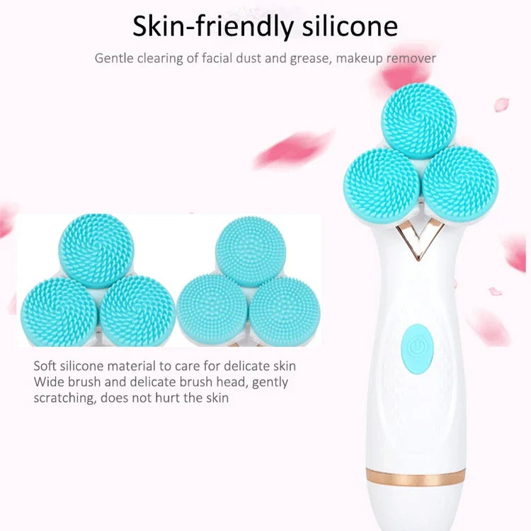 Máy rửa mặt chăm sóc da silicone sạc USB CNaier AE-878, AE-878 (hồng), AE-878 (xanh dương)
