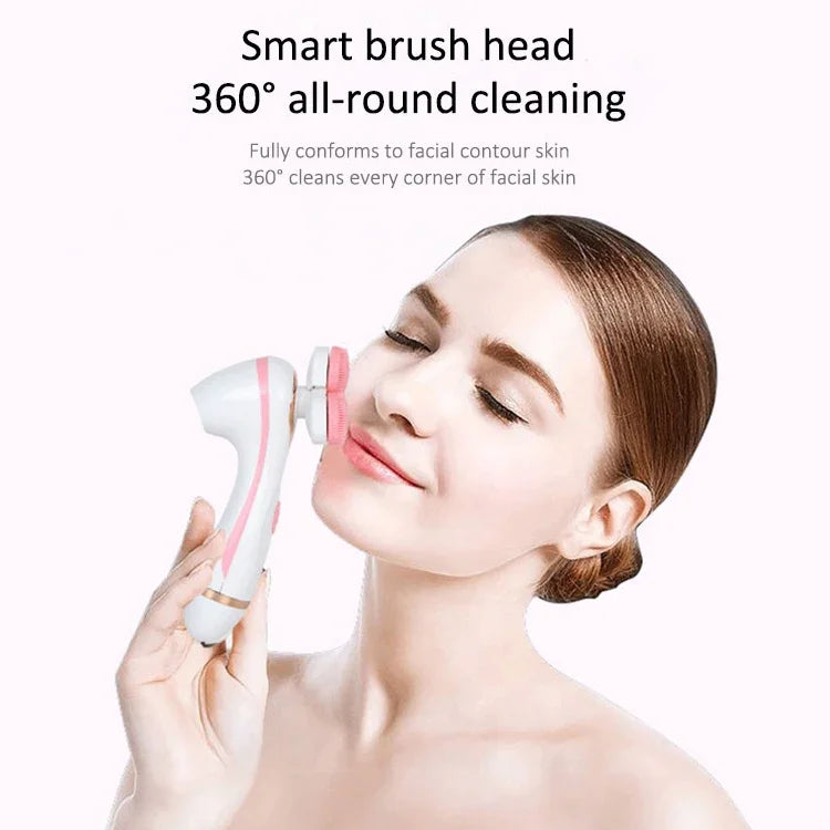 Máy rửa mặt chăm sóc da silicone sạc USB CNaier AE-878, AE-878 (hồng), AE-878 (xanh dương)