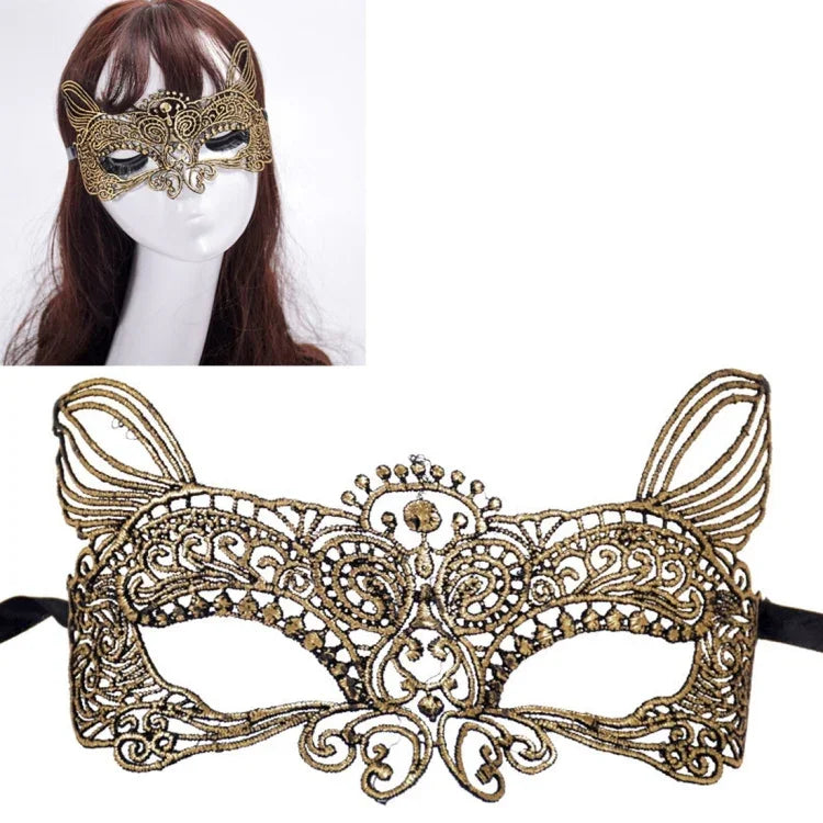 Bữa tiệc khiêu vũ hóa trang Halloween Nữ quyến rũ Mặt nạ ren Vua mèo đồng, Vua mèo đồng
