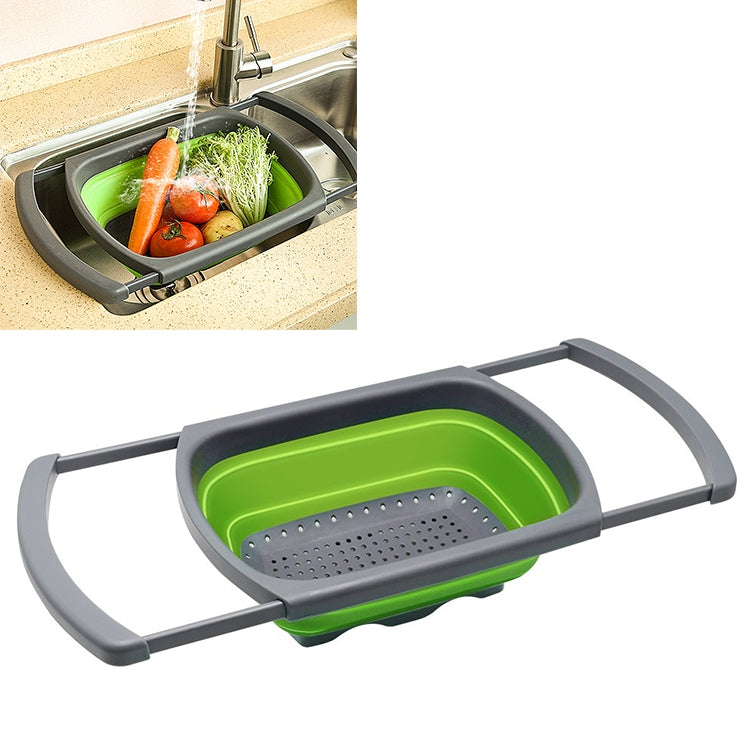 kn003 Giỏ lọc nước rau củ gia đình có thể thu vào, màu xanh lá, đỏ
