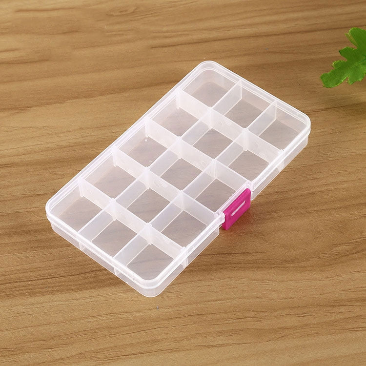 Hộp tổ chức nhựa có lưới tháo rời 15 ngăn cho trang sức, bông tai, móc câu và phụ kiện nhỏ, 15 ngăn (tím + xanh dương), 15 ngăn (xanh da trời nhạt + xanh dương), 15 ngăn (trắng + xanh dương), 15 ngăn (trắng + hồng)