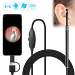 i96 3 trong 1 USB nội soi tai HD Camera 0.3MP, Muỗng tai quan sát cho điện thoại Android OTG & PC & MacBook, Dây dài 1.85m, 3 trong 1 Màu đen 0.3MP