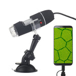 Kính hiển vi kỹ thuật số USB 2 trong 1 HD phóng đại 1600X cảm biến hình ảnh 0.3MP với 8 đèn LED & chân đế chuyên nghiệp, 1600X
