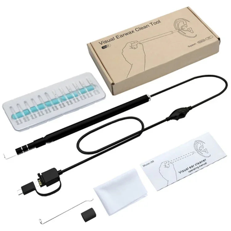 i95 3 trong 1 USB nội soi tai HD Camera 0.3MP, Muỗng tai quan sát cho điện thoại Android OTG & PC & MacBook, Dây dài 1.75m, 3 trong 1 Màu trắng 0.3MP