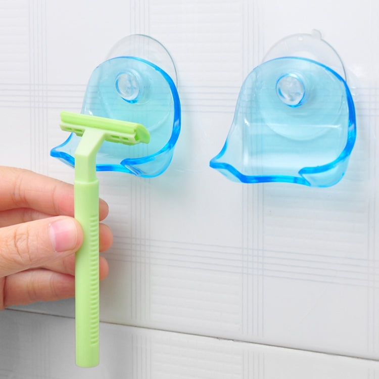 Giá đỡ dao cạo râu phòng tắm bằng cốc hút, giá treo dao cạo, móc treo tường, màu xanh trong suốt, giá đỡ dao cạo râu