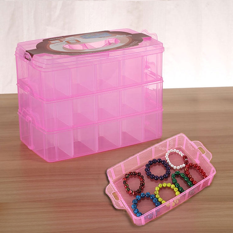 Hộp đựng lớn ba tầng, 36 ngăn lớn, hộp đựng phụ kiện thủ công bằng nhựa, hộp đựng râu, trang sức, hộp tổ chức nhà