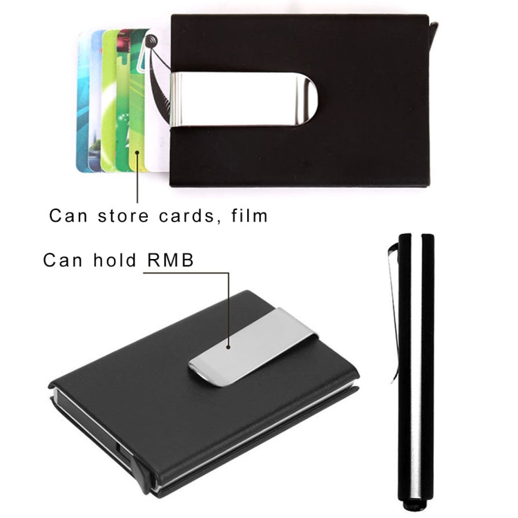 Ví kẹp tiền và đựng thẻ tín dụng màu đơn bằng sợi carbon chống từ tính, kích thước: 10*6.6cm