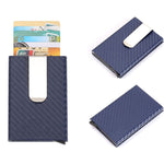 Ví kẹp tiền và đựng thẻ tín dụng màu đơn bằng sợi carbon chống từ tính, kích thước: 10*6.6cm