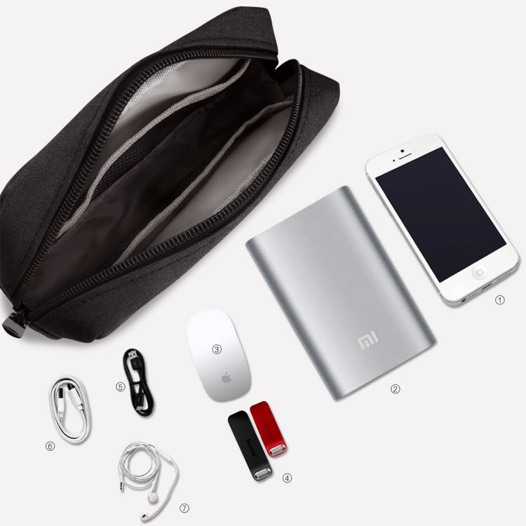 Túi đựng đồ kỹ thuật số đa chức năng đơn giản cho điện thoại, pin dự phòng, USB, tai nghe, cáp dữ liệu, kích thước nhỏ: 16*11*5cm, màu đen, màu hồng, màu xám, DY01 16x11x5cm