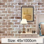 Giấy dán tường trang trí gạch cổ điển sáng tạo 3D, giấy dán tường chống thấm cho phòng ngủ và phòng khách, kích thước: 45 x 1000cm, gạch cổ điển