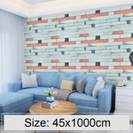 Giấy dán tường trang trí gạch đá gỗ sáng tạo 3D, giấy dán tường chống thấm cho phòng ngủ và phòng khách, kích thước: 45 x 1000cm, đá gỗ