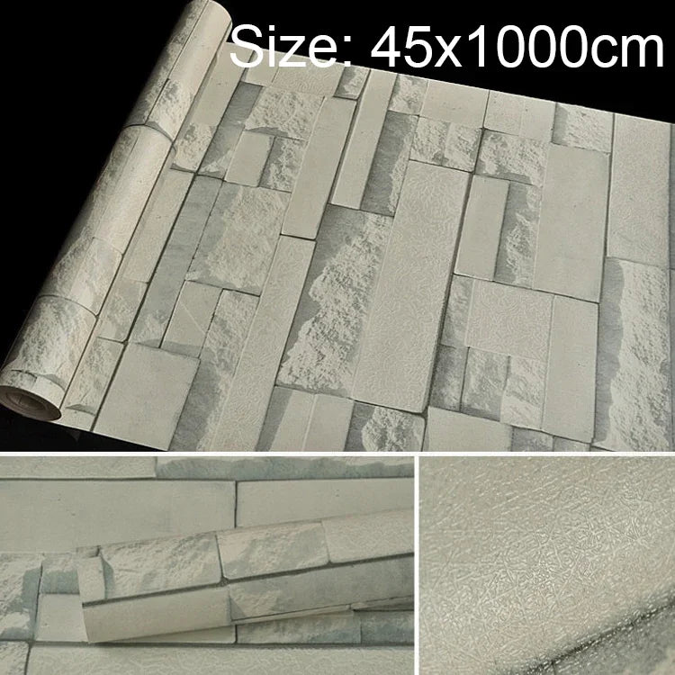 Giấy dán tường trang trí gạch đá 3D sáng tạo đá Thanh Vân cho phòng ngủ phòng khách, Cuộn giấy dán tường chống thấm nước, Kích thước: 45 x 1000cm, Đá Thanh Vân