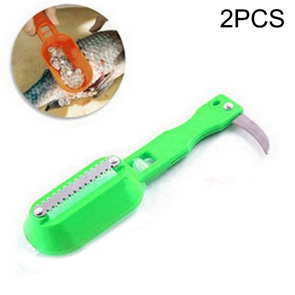 2 cái dao cạo vảy cá thiết yếu nhà bếp có nắp, 20x5.2cm màu hồng, 20x5.2cm màu xanh lá, 20x5.2cm màu xanh dương
