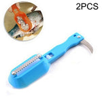2 cái dao cạo vảy cá thiết yếu nhà bếp có nắp, 20x5.2cm màu hồng, 20x5.2cm màu xanh lá, 20x5.2cm màu xanh dương