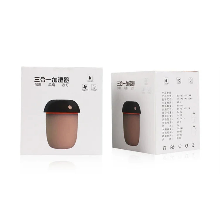 Máy khuếch tán tinh dầu điện tử hình nấm đa chức năng 3 trong 1 sạc USB, máy tạo ẩm phun sương mát, cổng USB mở rộng