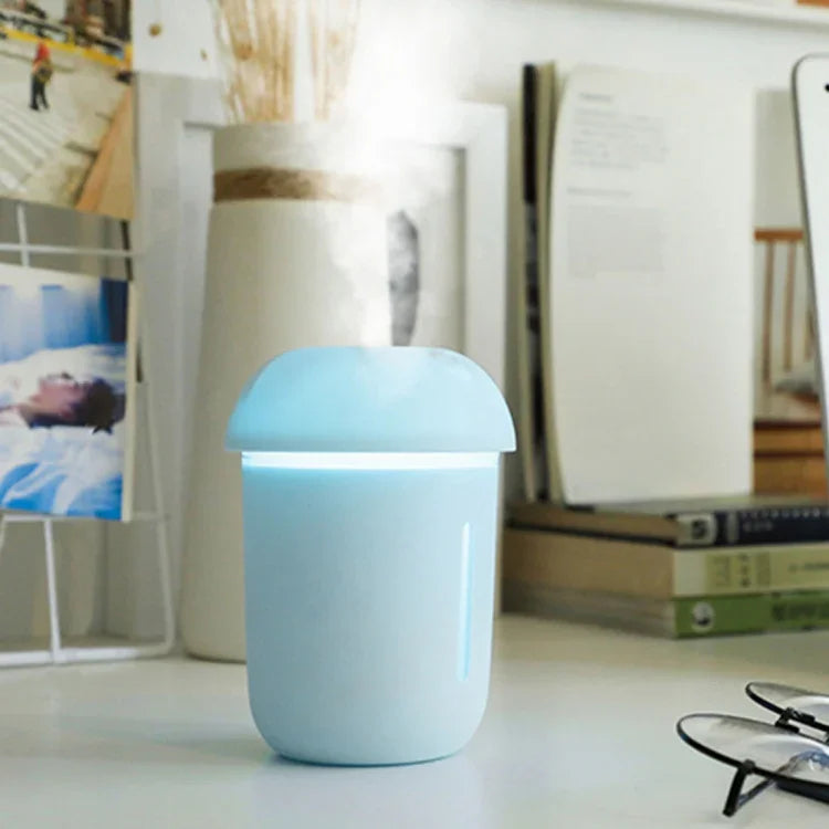 Máy khuếch tán tinh dầu điện tử hình nấm đa chức năng 3 trong 1 sạc USB, máy tạo ẩm phun sương mát, cổng USB mở rộng